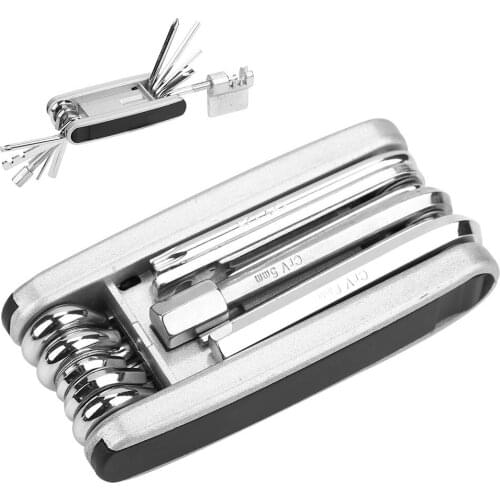 13 In 1 Folding Design Bicycle Mountain Bike Multi-Function Repair Maintenance Tools Set Kit For Outdoor Long Cycling Journey