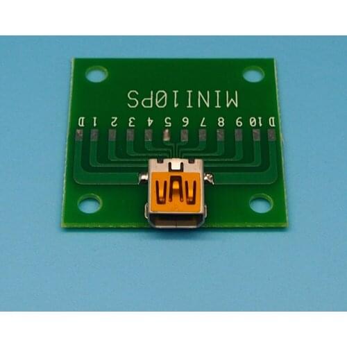 25pcs/lot For Philips MINI USB 10PIN female socket connector with PCB Board test board