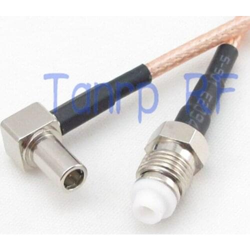 8in FME female jack to MS147 male right angle RF adapter connector 20CM Pigtail coaxial jumper cable RG316 extension cord