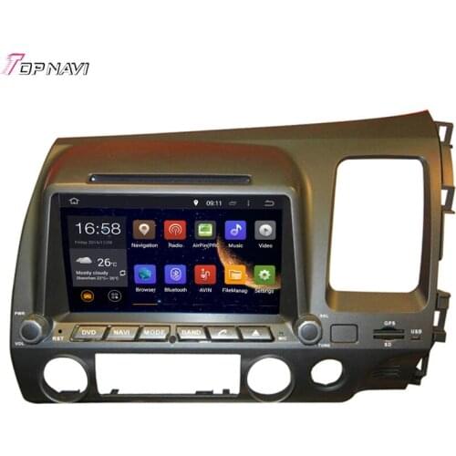 Topnavi 8'' Octa Core 4GB RAM Android 6.0 Car Radio Stereo GPS for Honda CIVIC Right Driving 2006 2007 2008 2009 2010 2011