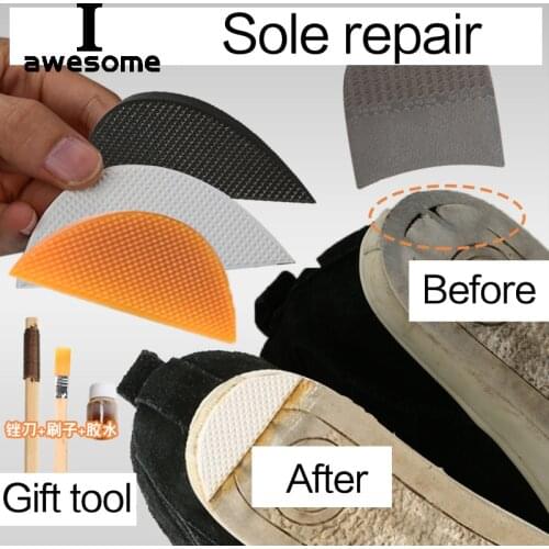 DIY 1 pair Rubber Heel Replacement Shoe Soles Anti Slip Repair Outsole Soft Flat Thicken Elastic Rubber Protector For Men Women