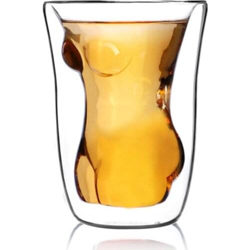 Double Wall Wine Beer Glass Beauty Macho Skeleton Bottle Double-layer Whisky Glasses Heat-Resistant Juice Liquor XO Crystal Cup