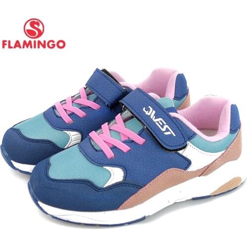 FLAMINGO New Arrival Orthotic Leather Insole Shoe Hook&Loop breathable Spring girl sneaker Size 31- 37 free shipping 91K-EW-1213