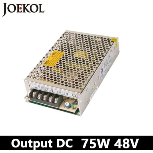 Switching power supply,75W 48v 1.5A Single Output ac-dc power supply for Led Strip,AC110V/220V Transformer to DC 48V,led driver