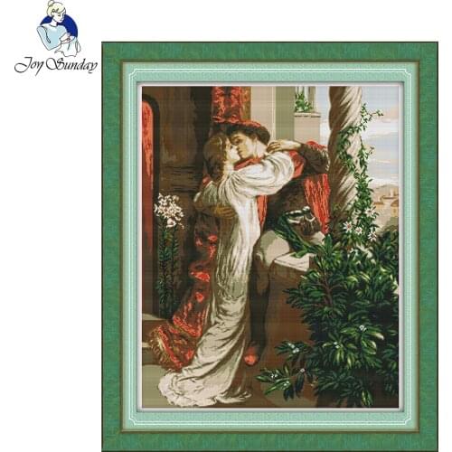 Joy sunday figure style Romeo and Juliet love cross stitch patterns kits for canvas prints 14ct and 11ct embroidery