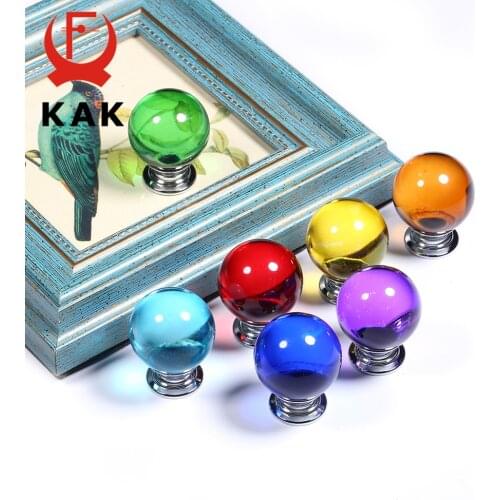 KAK 30mm Crystal Glass Cabinet Knobs and Handle Kitchen Cupboard Door Pulls Drawer Knobs Wardrobe Door Handle Hardware