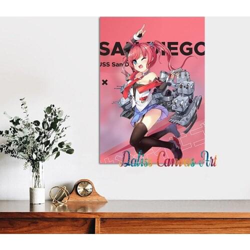 Canvas Anime girl San Diego Pictures Home Decoration Manga Paintings Poster HD Prints Wall Art Modular Living Room Framed