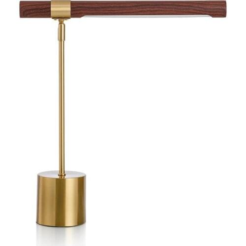 Creative post-modern desk lamp simple study iron imitation copper pattern bedroom bedside desk lamp soft decoration designer