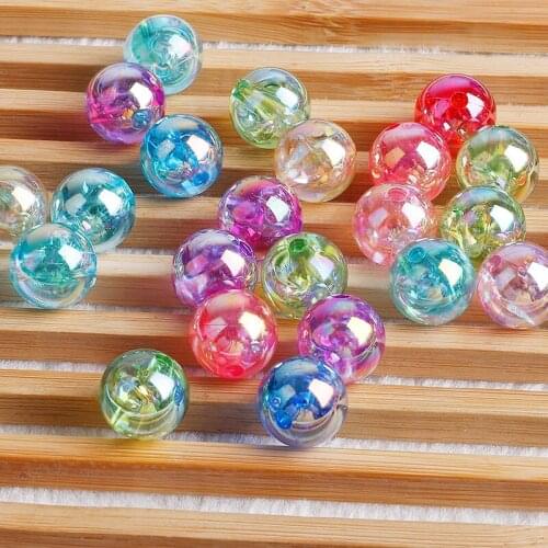 6mm 100pcs/Bag Acrylic Colorful Transparent Glass Round Beads Jewelry Earrings Handmade DIY Bracelet Bead Loose Bead Accessories
