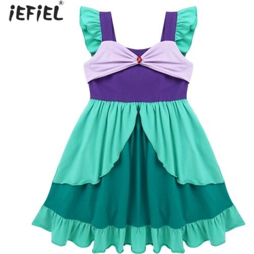 Summer Fashion Girls Princess Dress Halloween Carnival Short Sleeve Patchwork Dress Rhinestone Bowknot Party Girls Dresses