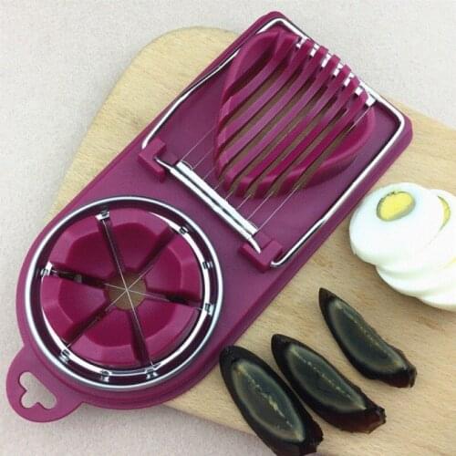 Egg Slicer Multi-function Egg Cutter 2-in-1 Egg-cutting Device 304 Stainless Steel Wire And PP Plastic Base Kitchen Accessories