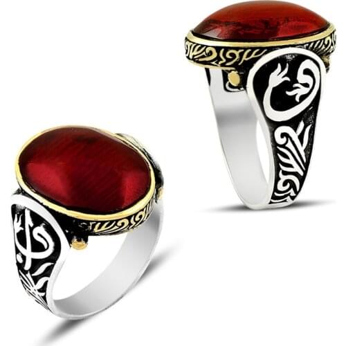 925 Silver Handcraft Waav Men Rings for Daily Ring Amber Ring