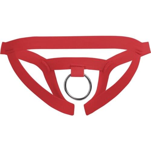 Cockring Thong Men Suspenders Underwear Sexy Underpants Male Hole G Strings Sissy Lîgerie Nylon Jockstrap Gay Panties Crotchless