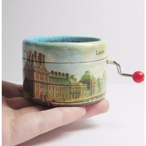 Paris city paper hand crank music box La vie en rose theme