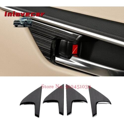 For Toyota RAV4 RAV 4 2019 2020 Stainless Steel Car Inner Door Handle Covers Trim Stickers styling Accessories 4pcs