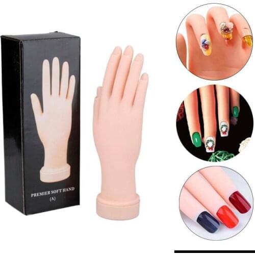 Nail Training Practice Fake Finger for Nail Art Acrylic Fake Hand Flexible Movable Manicure Practice Tool