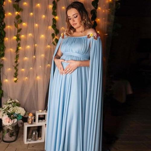Eightale Plus Size Evening Dress for Pregnant Women Boat Neck Cap Sleeves Prom Dress Formal Maternity Party Gown avondjurken
