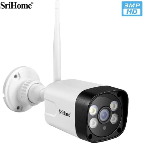 Srihome SH035 3MP 1296P Full Color Wireless Intercom IP Bullet Camera AI Humanoid Motion Detection Home Security Monitor