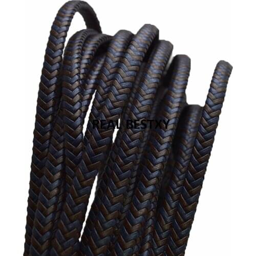 5m/lot approx:5*4mm navy brown Leather Rope Braided Bracelet Rope Cords Jewelry Making DIY Findings Gift leather strips cords