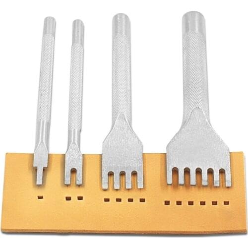 3mm Spacing Punch Tool For Leather Hole Punches Tool Lacing Stitching Sewing DIY Leather Craft Tools 1/2/4/6 Prong