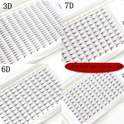 NEW 0.05/0.07/0.1 C/D curl 3/4/5/6/7/10D volume eyelash extensions Short Stem synthetic hair russian volume lashes pre-made fans