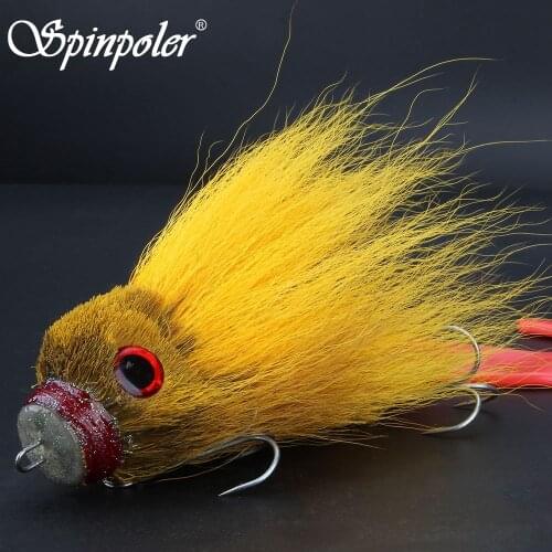Spinpoler Pike Fishing Mouse 3D Eyes Deer Hair Attached With Plastics Grubs Hooks Baits For Big Pike Catfish Black Bass