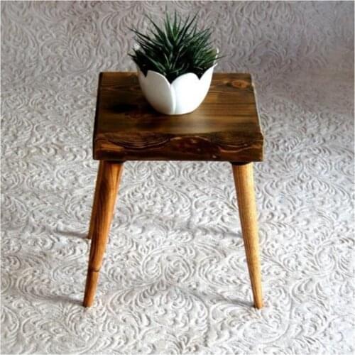 Modern Natural Wood Solid-Pointed Side Coffee table (Tree Foot) coffe table