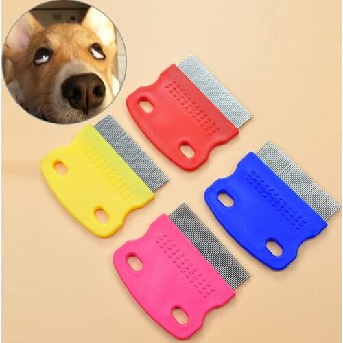Steel Brush Grooming Combs for Dog Cat Kitten Hair Trimmer Brushes Fine Toothed Pet Dog Cat Flea Comb Eggs Debris Removal Tool