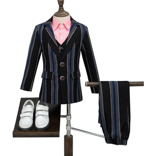 Flower Boys Formal Wedding Party Suits Children Blazer Vest pants Tie 4PCS Clothing Sets Gentleman Kids Performances Costume