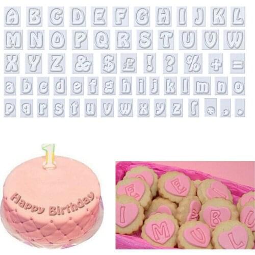 Alphabet Stencil Press Stamp Letter Symbol Cookie Cutter Biscuit Mold Embosser Cutter Fondant Mould Cake Baking Decorating Tools