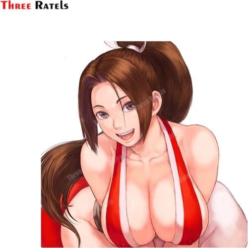 Three Ratels A396 Cute Shiranui Mai Of Anime Game Fight Wearing Swimwear Sticker For Bedroom Wall toilet Mirror Decor Decals