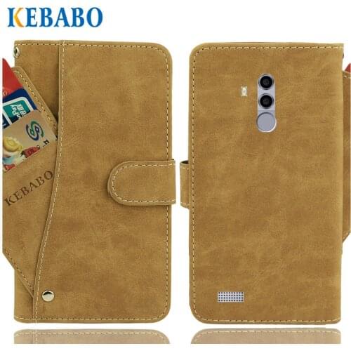 Vintage Leather Wallet Leagoo T8 Case 5.5" Flip Luxury 3 Front Card Slots Cover Magnet Stand Phone Protective Bags