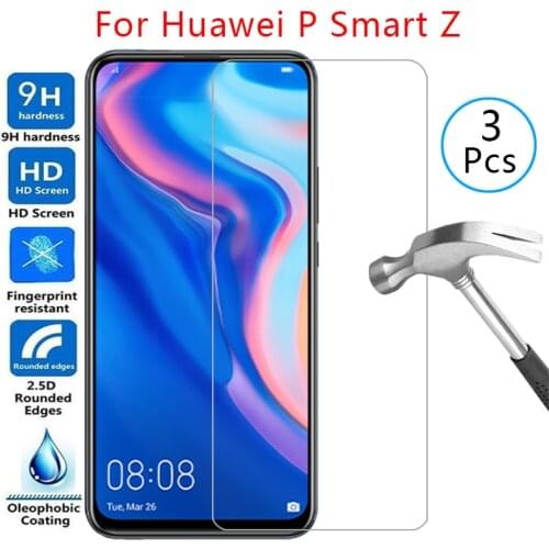 Tempered glass screen protector for huawei p smart z case cover on psmart smar smat samrt psmartz protective phone coque bag 360