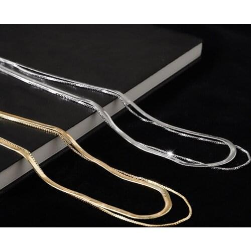 Kpop Women Neck Chain Gold Color Choker Necklace On The Neck Double Layer Pendant Jewelry 2021 Chocker Collar For Girl Checker