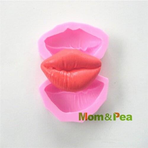 Mom&Pea 0518 Free Shipping Lips Shaped Silicone Mold Cake Decoration Fondant Cake 3D Mold Food Grade Silicone Mould