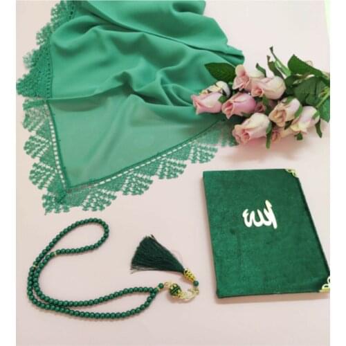 Womens Mevlüt Cover Set 3pcs (Mevlüt Cover, Yasin, Rosary)textile dowry Muslim religion free shipping