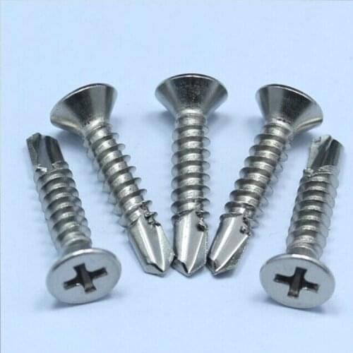 50pcs stainless steel screw "M4.2-M4.8" 304 stainless steel countersunk head drilling screws self drilling tapping screws