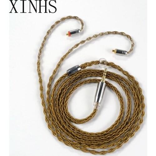 8 Cores Copper Plated Silver HIFI Upgrade Cable 3.5/2.5/4.4mm Plug MMCX/2Pin Connector For TRN V80/V30/IM1/IM2/X6 TIN T2