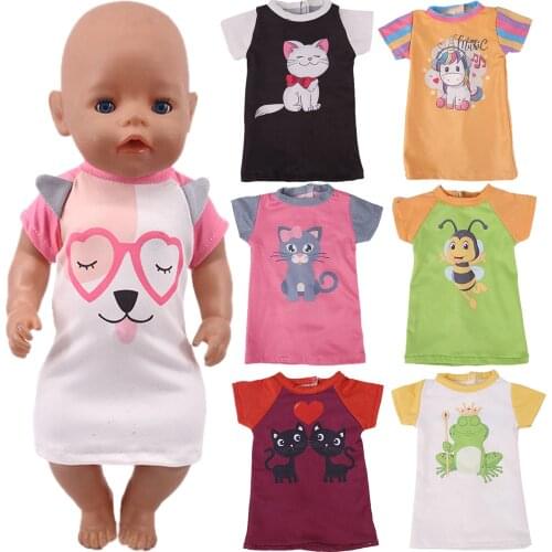 Free Shipping Animal Pajamas Dress For American 18 Inch Girl And 43 cm Born Baby Doll Clothes,Nenuco,Our Generation,bebe Reborn