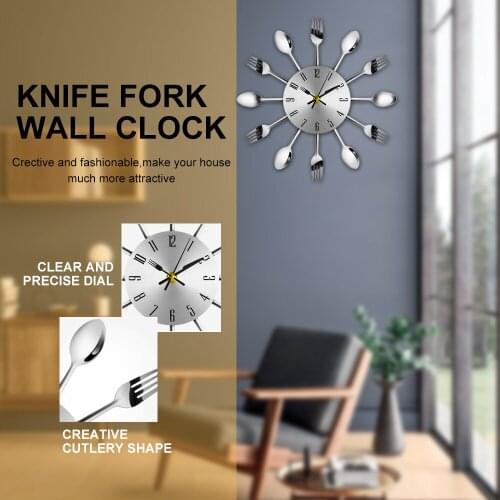 Large 3D Wall Clock Modern Design Stainless Steel Kitchen Wall Watch Quality Quartz Needle Clock Home Decoration