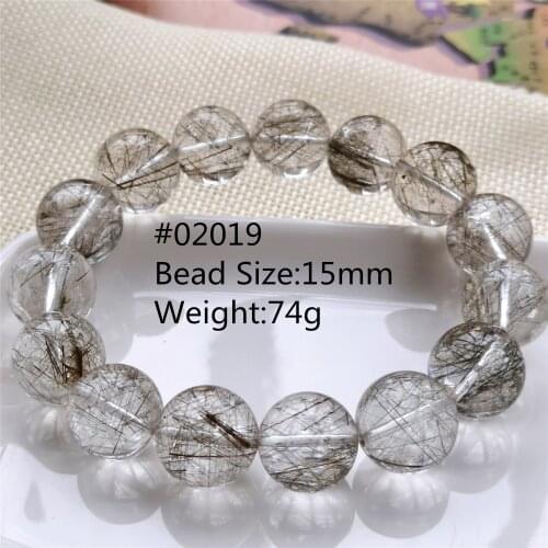 Genuine Natural Silver Rutilated Quartz Crystal Bracelet Clear Round Beads 8mm 9mm 10mm 11mm 12mm Women Men AAAAA