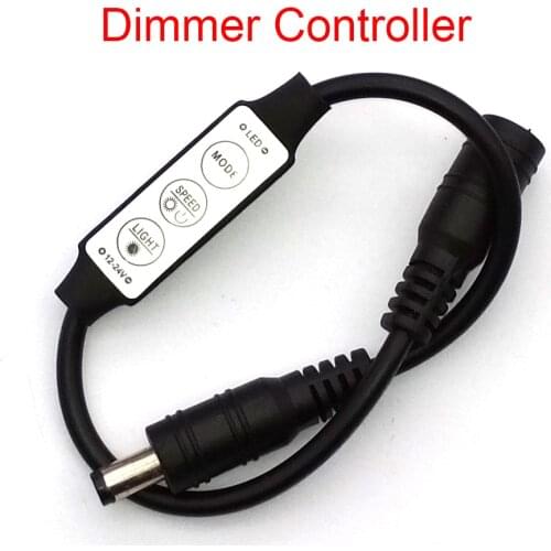 DC12V 24V Mini Led Dimmer Controller 3 Key With DC Connector To Control Single Color Led Strip Light SMD 3528 5050 5630
