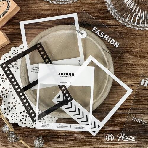 Retro Film Decorative Sticker Bullet Journal Stationery Vintage Transparent Frame Stickers Scrapbooking DIY Diary Album Lable