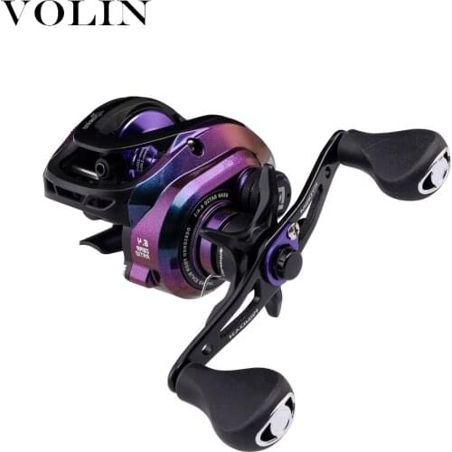 Volin NEW Carbon Baitcasting Fishing Reel 9KG 10-speed Magnetic Brake System Japan NMB 11 BB 6.4:1 Black King Fishing Coil Light