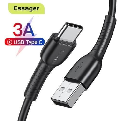 Essager USB Type C Cable For Samsung S20 S10 Xiaomi mi 10 Pro Type-C USB-C 3A Fast Charging Charger TypeC USBC Data Wire Cord
