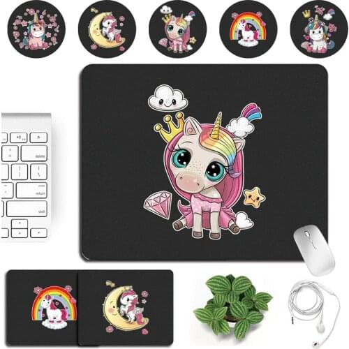 Mouse Pad High Quality Durable PU Leather Waterproof Unicorn Pattern Print Series Computer Mousepad Anti-slip Game Mouse Mat
