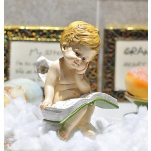 Creative cute little angel household accessories set a stilted baby bottle wine glass decoration statue home decoration wedding