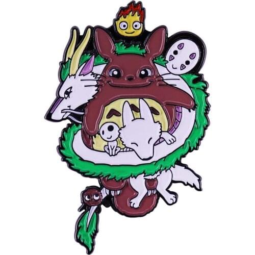 LT156 Anime Icons Figures Dragon Enamel Pins Badge Brooch Backpack Bag Collar Lapel Decoration Jewelry Gifts for Friends Kids