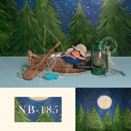 MOCSICK Night Starry sky Baby Shower Photo Background Newborn Birthday Party Backdrop for Photo Studio Forest Big Moon Photocall