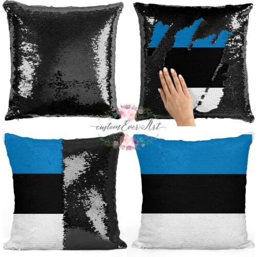 Estonia decorative throw pillows reversible mermaid sequin pillow case cover dropshipping